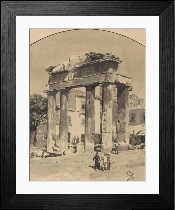 Framed Print : Old Market Gate, 1890. Creator: Themistocles von Eckenbrecher Framed Print : Old Market Gate, 1890. Creator: Themistocles von Eckenbrecher