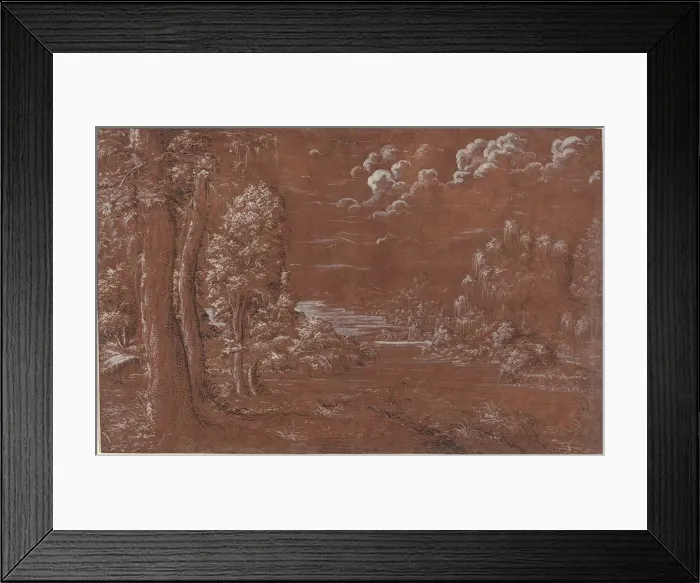 Framed Print : River Landscape, 1544. Creator: Unknown Framed Print : River Landscape, 1544. Creator: Unknown