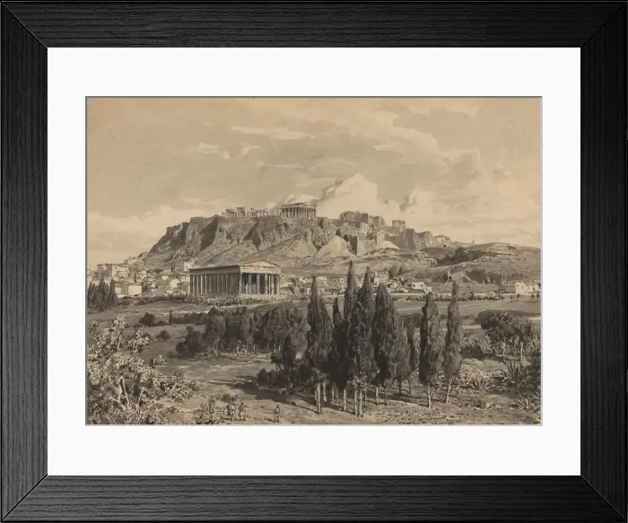 Framed Print : Temple of Hyphaestus, 1890. Creator: Themistocles von Eckenbrecher Framed Print : Temple of Hyphaestus, 1890. Creator: Themistocles von Eckenbrecher
