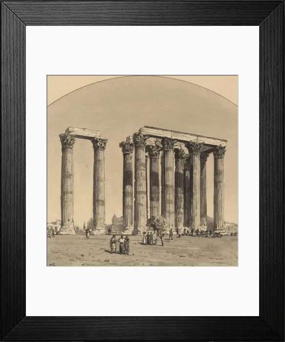 Framed Print : Temple of Olympian Zeus, 1890. Creator: Themistocles von Eckenbrecher Framed Print : Temple of Olympian Zeus, 1890. Creator: Themistocles von Eckenbrecher