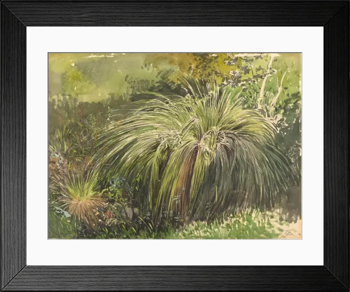 Framed Print : A Corner of a Meadow with Fountaingrass, c. 1870. Creator: Themistocles von Eckenbrecher Framed Print : A Corner of a Meadow with Fountaingrass, c. 1870. Creator: Themistocles von Eckenbrecher