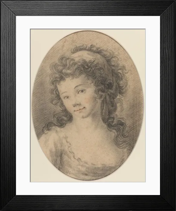 Framed Print : Portrait of a Girl, 18th century. Creator: Unknown Framed Print : Portrait of a Girl, 18th century. Creator: Unknown