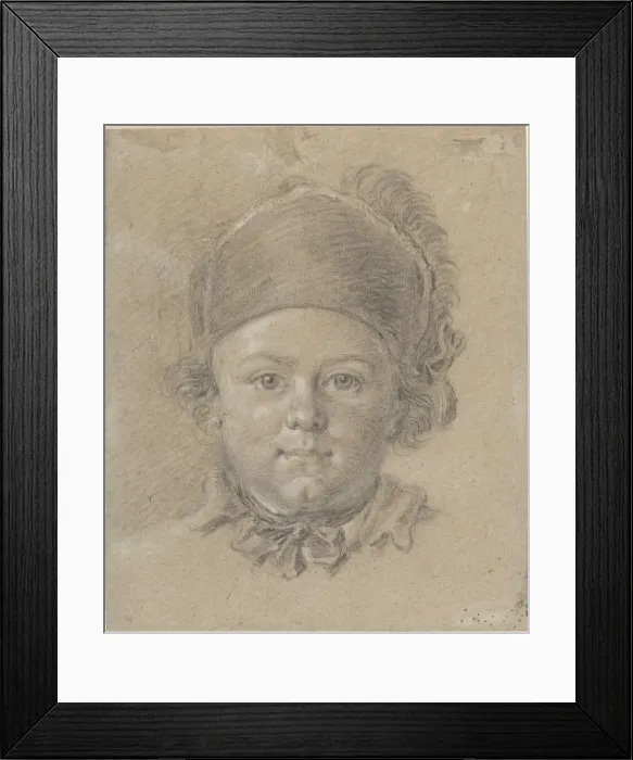 Framed Print : A Boy Wearing a Military Cap. Creator: Unknown Framed Print : A Boy Wearing a Military Cap. Creator: Unknown