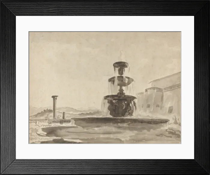 Framed Print : The Fountain, 18th century. Creator: Unknown Framed Print : The Fountain, 18th century. Creator: Unknown