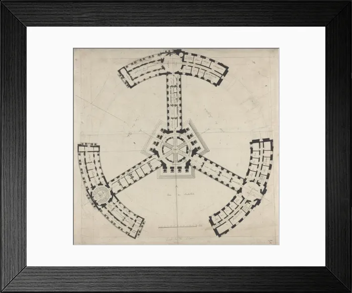 Framed Print : Ground Plan for an Academy of the Fine Arts, 1750 / 1790. Creator: Unknown Framed Print : Ground Plan for an Academy of the Fine Arts, 1750 / 1790. Creator: Unknown