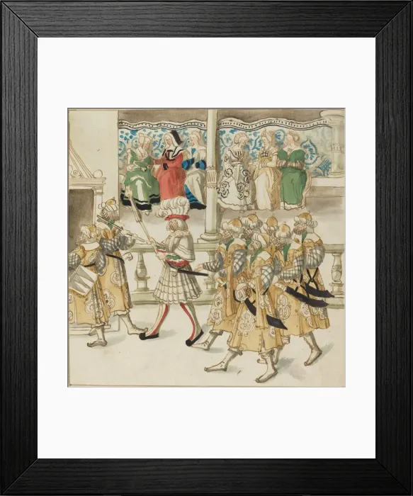 Framed Print : Parading Knights in Oriental Costume, c. 1515. Creator: Unknown Framed Print : Parading Knights in Oriental Costume, c. 1515. Creator: Unknown