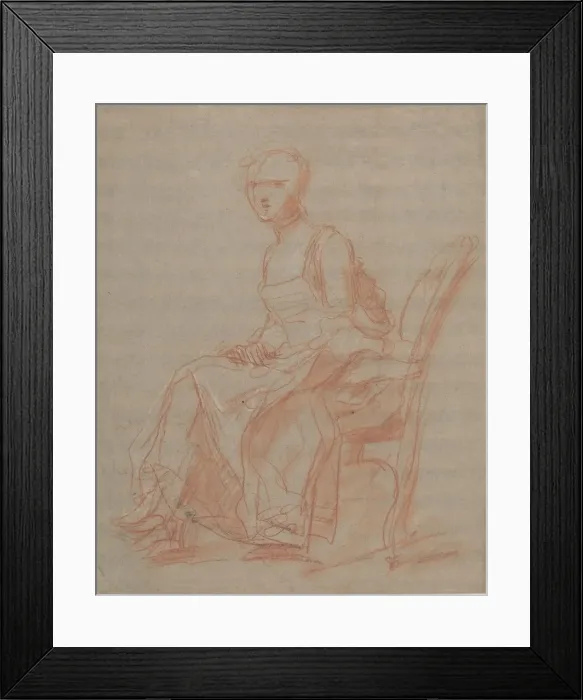 Framed Print : Seated Woman, possibly c. 1740. Creator: Unknown Framed Print : Seated Woman, possibly c. 1740. Creator: Unknown