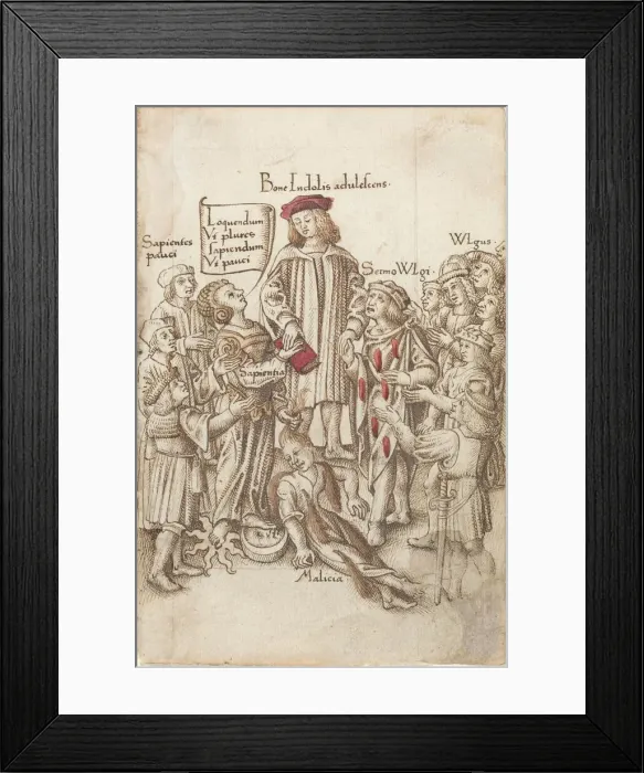 Framed Print : Do Not Walk outside the Public Highway [fol. 35 recto], c. 1512  /  1515. Creator: Unknown