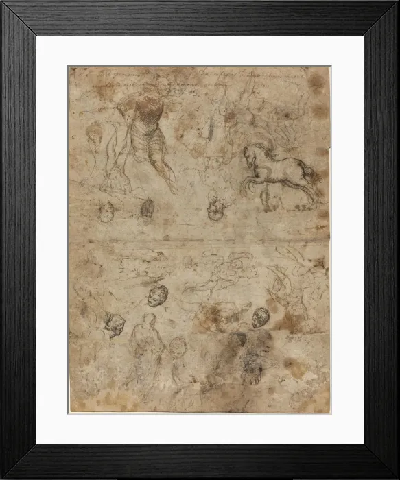 Framed Print : Sheet of Studies, late 16th century. Creator: Unknown Framed Print : Sheet of Studies, late 16th century. Creator: Unknown