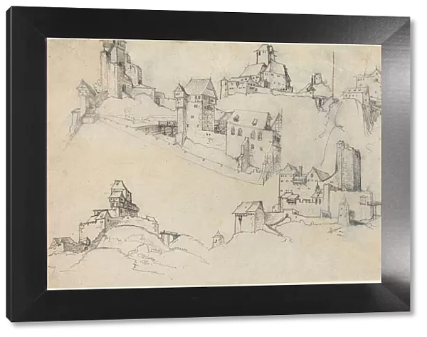 Hilltop Castles, c. 1546. Creator: Augustin Hirschvogel
