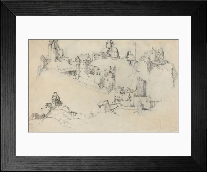 Framed Print : Hilltop Castles, c. 1546. Creator: Augustin Hirschvogel Framed Print : Hilltop Castles, c. 1546. Creator: Augustin Hirschvogel