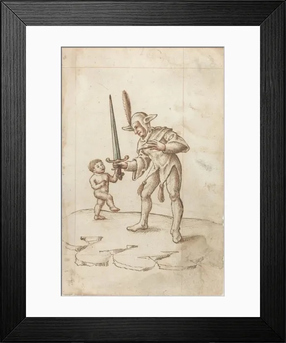 Framed Print : Turn aside the Sharp Sword [fol. 44 recto], c. 1512  /  1515. Creator: Unknown