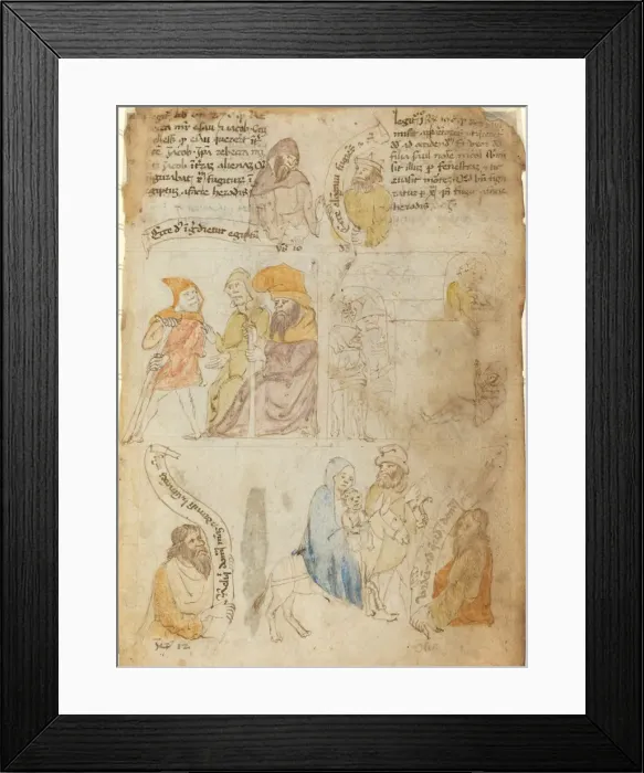 Framed Print : The Flight into Egypt [recto], early 15th century. Creator: Unknown