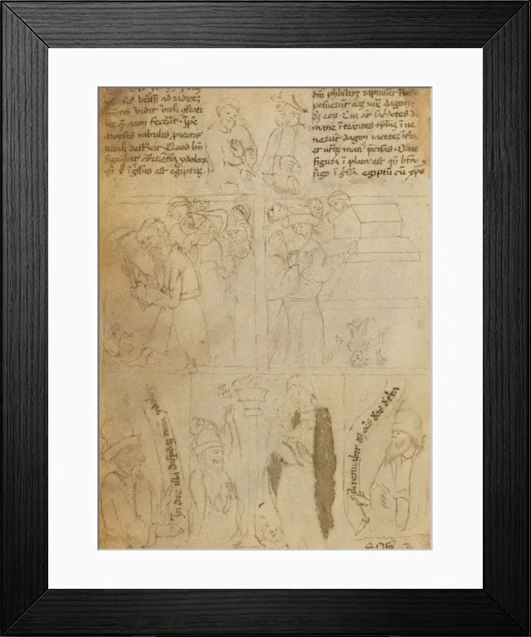 Framed Print : The Destruction of the Egyptian Idols [verso], early 15th century. Creator: Unknown