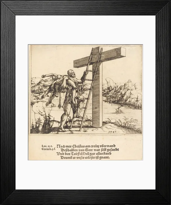 Framed Print : Christ Ascending the Cross with Sin, Death, and the Devil, 1547 Framed Print : Christ Ascending the Cross with Sin, Death, and the Devil, 1547