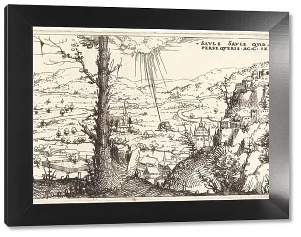 Landscape with the Conversion of Saint Paul, 1545. Creator: Augustin Hirschvogel