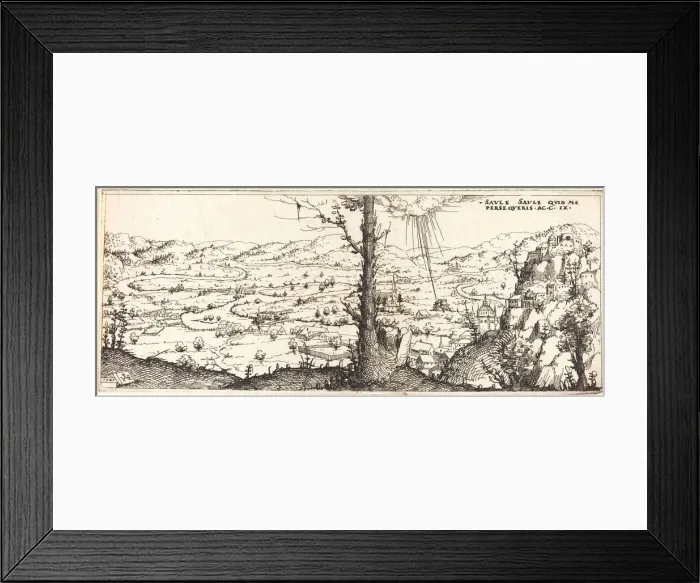 Framed Print : Landscape with the Conversion of Saint Paul, 1545. Creator: Augustin Hirschvogel Framed Print : Landscape with the Conversion of Saint Paul, 1545. Creator: Augustin Hirschvogel