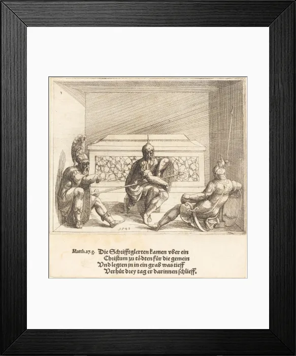 Framed Print : Christ in the Tomb, 1548. Creator: Augustin Hirschvogel Framed Print : Christ in the Tomb, 1548. Creator: Augustin Hirschvogel