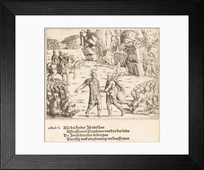 Framed Print : The Victory of Judas Maccabeus Over Niccanor, 1547. Creator: Augustin Hirschvogel Framed Print : The Victory of Judas Maccabeus Over Niccanor, 1547. Creator: Augustin Hirschvogel