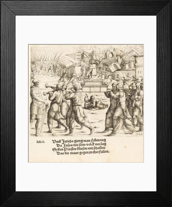 Framed Print : The Fall of Jericho, 1540. Creator: Augustin Hirschvogel Framed Print : The Fall of Jericho, 1540. Creator: Augustin Hirschvogel