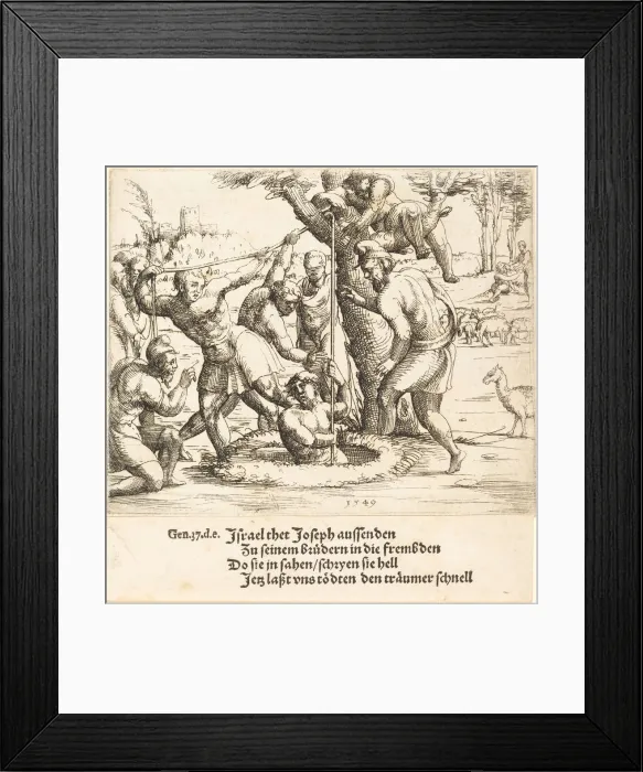 Framed Print : Joseph Thrown into the Well, 1549. Creator: Augustin Hirschvogel Framed Print : Joseph Thrown into the Well, 1549. Creator: Augustin Hirschvogel