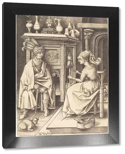 The Visit to the Spinner, c. 1495  /  1503. Creator: Israhel van Meckenem
