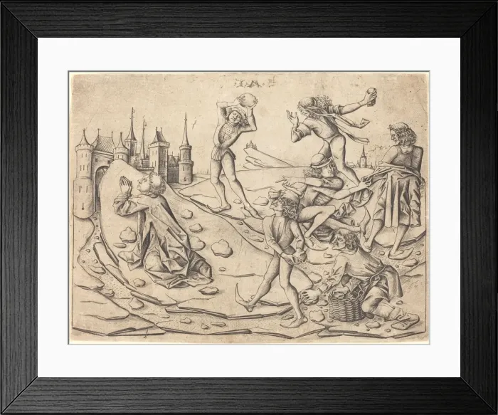 Framed Print : The Stoning of Saint Stephen, c. 1470. Creator: Israhel van Meckenem Framed Print : The Stoning of Saint Stephen, c. 1470. Creator: Israhel van Meckenem