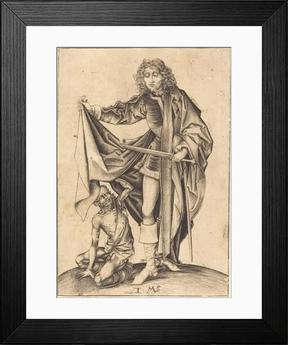 Framed Print : Saint Martin, c. 1480 / 1490. Creator: Israhel van Meckenem Framed Print : Saint Martin, c. 1480 / 1490. Creator: Israhel van Meckenem