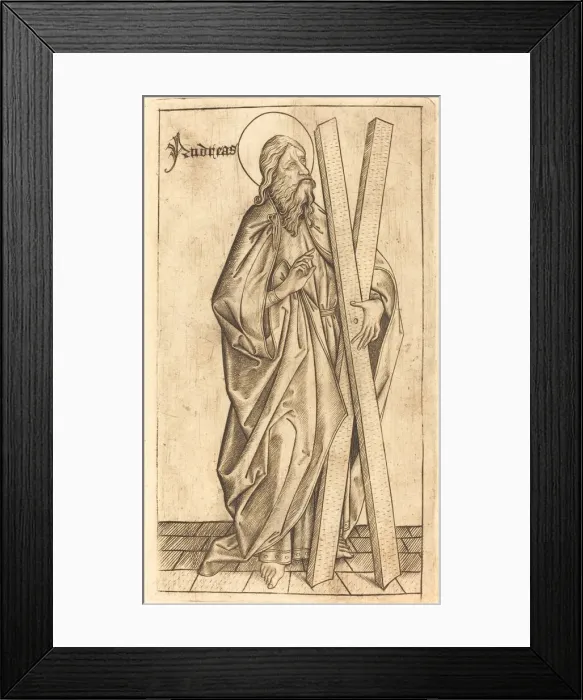 Framed Print : Saint Andrew, c. 1470 / 1480. Creator: Israhel van Meckenem Framed Print : Saint Andrew, c. 1470 / 1480. Creator: Israhel van Meckenem