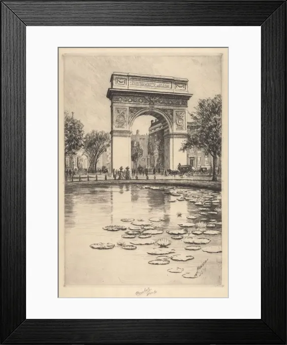 Framed Print : Washington Arch, 1909. Creator: Charles Frederick William Mielatz Framed Print : Washington Arch, 1909. Creator: Charles Frederick William Mielatz