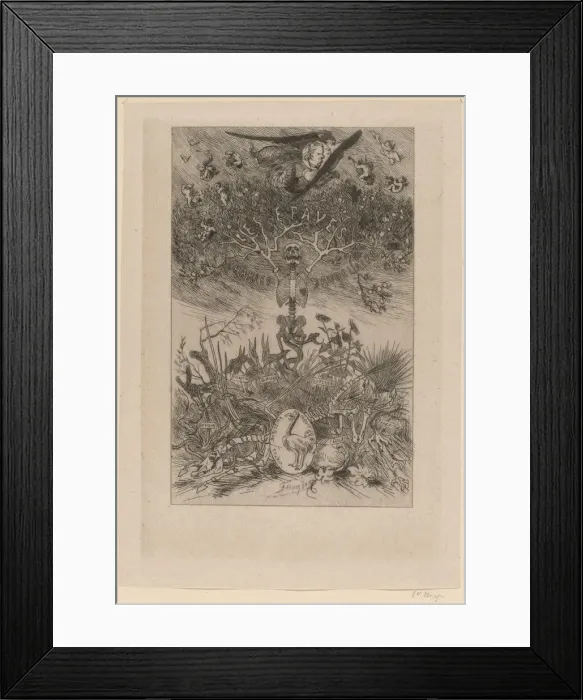 Framed Print : Frontispiece: The Waifs (Les Epaves), 1868. Creator: Felicien Rops Framed Print : Frontispiece: The Waifs (Les Epaves), 1868. Creator: Felicien Rops
