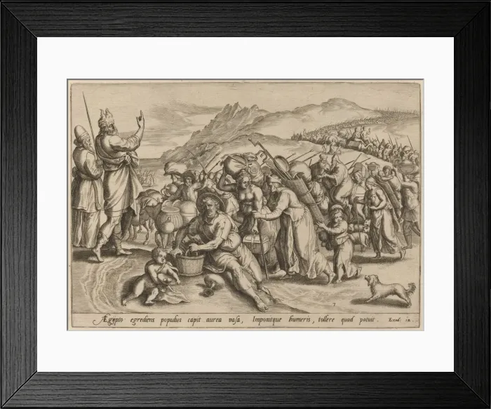 Framed Print : The Exodus from Egypt, 1585. Creator: Johann Sadeler I Framed Print : The Exodus from Egypt, 1585. Creator: Johann Sadeler I