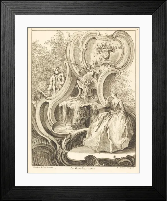 Framed Print : Le Rendez-vous, 1736. Creator: Antoine Aveline Framed Print : Le Rendez-vous, 1736. Creator: Antoine Aveline