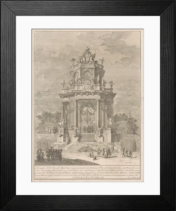 Framed Print : The Seconda Macchina for the Chinea of 1782: A Countryside Festival at Night, 1782