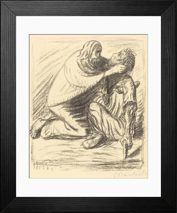 Framed Print : Blessed are the Merciful, published 1916. Creator: Ernst Barlach Framed Print : Blessed are the Merciful, published 1916. Creator: Ernst Barlach