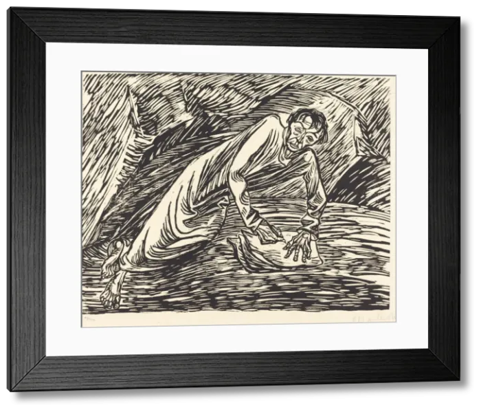 Framed Print : The Writing Prophet (Saint John on Patmos), 1919. Creator: Ernst Barlach Framed Print : The Writing Prophet (Saint John on Patmos), 1919. Creator: Ernst Barlach