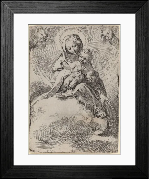 Framed Print : Madonna in the Clouds. Creator: Federico Barocci Framed Print : Madonna in the Clouds. Creator: Federico Barocci