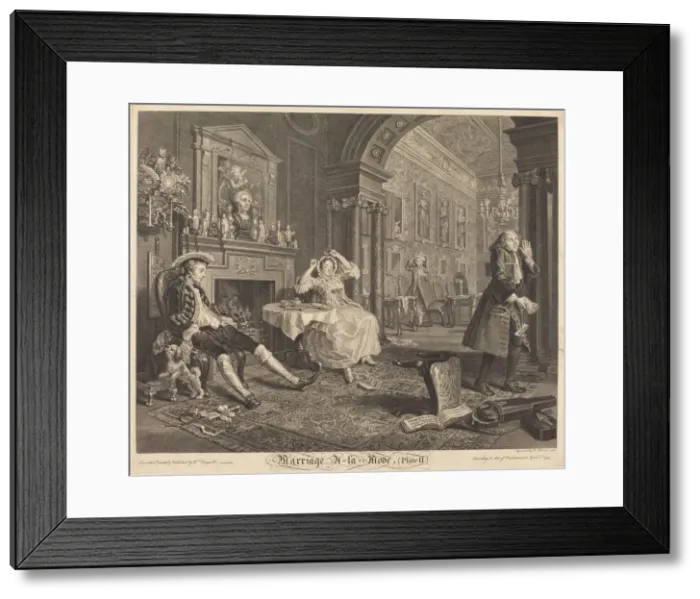 Framed Print : Marriage a la Mode: pl. 2, 1745. Creator: Bernard Baron Framed Print : Marriage a la Mode: pl. 2, 1745. Creator: Bernard Baron