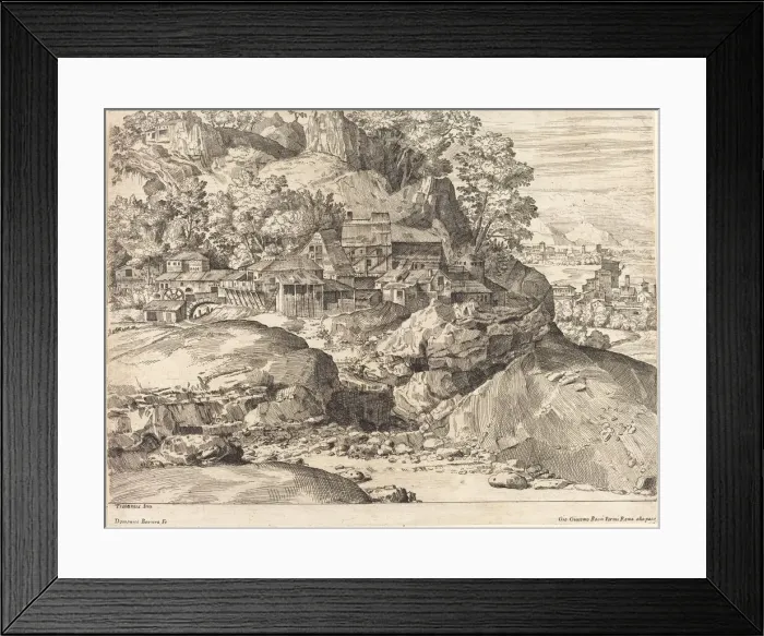 Framed Print : Landscape with a Mill, c. 1650. Creator: Dominique Barriere Framed Print : Landscape with a Mill, c. 1650. Creator: Dominique Barriere