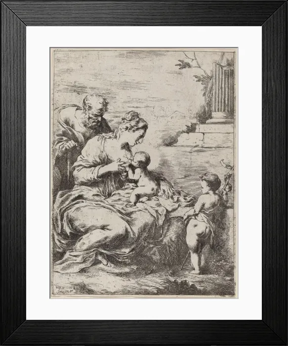Framed Print : The Holy Family with Saint John. Creator: Bartolomeo Biscaino Framed Print : The Holy Family with Saint John. Creator: Bartolomeo Biscaino