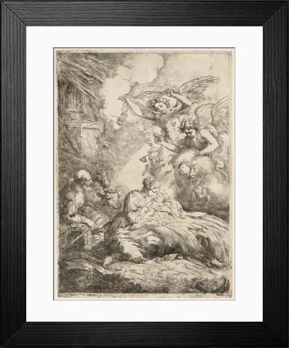 Framed Print : The Holy Family Adored by Angels (The Large Nativity), c. 1655 Framed Print : The Holy Family Adored by Angels (The Large Nativity), c. 1655