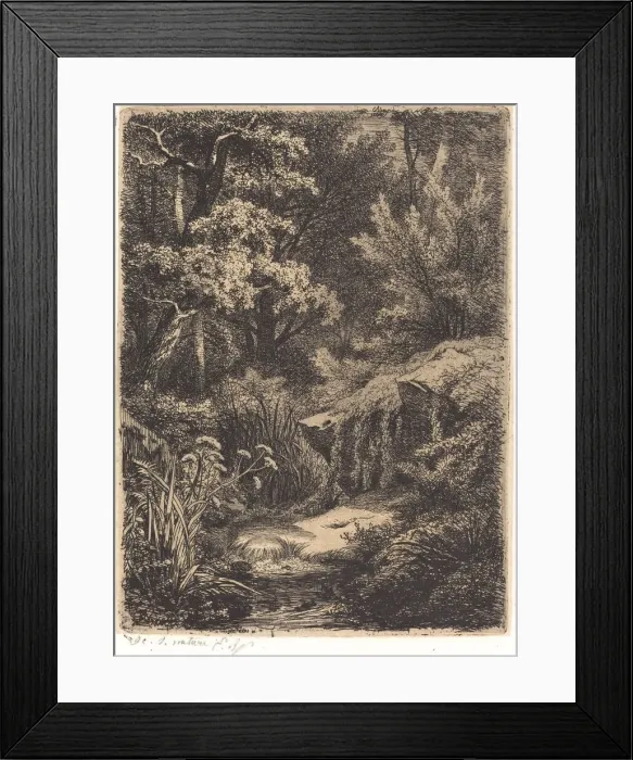Framed Print : Le petit ruisseau (The Little Brook), published 1849. Creator: Eugene Blery Framed Print : Le petit ruisseau (The Little Brook), published 1849. Creator: Eugene Blery