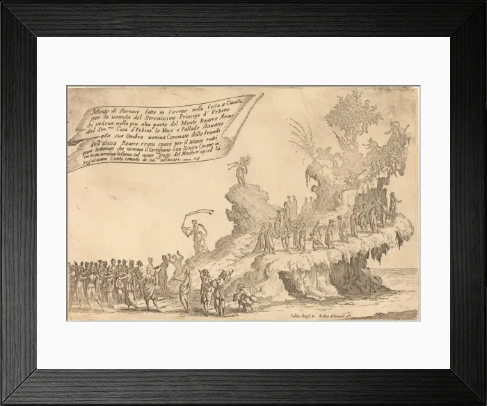 Framed Print : The Float of Mount Parnassus, 1616. Creator: Jacques Callot Framed Print : The Float of Mount Parnassus, 1616. Creator: Jacques Callot