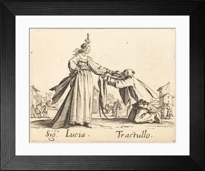 Framed Print : Signa. Lucia and Trastullo, c. 1622. Creator: Jacques Callot Framed Print : Signa. Lucia and Trastullo, c. 1622. Creator: Jacques Callot