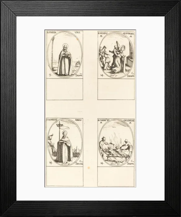 Framed Print : St. Othilia;Sts. Nicasius & Eutropia;St. Agnelus;Sts. Thyrs & Callinicus Framed Print : St. Othilia;Sts. Nicasius & Eutropia;St. Agnelus;Sts. Thyrs & Callinicus