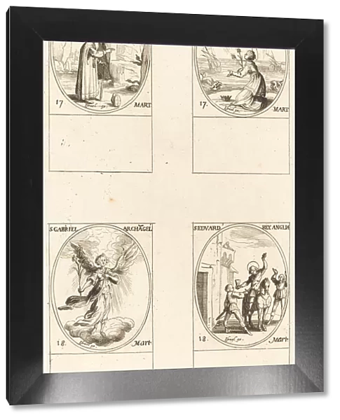 St. Patrick; St. Gertrude; St. Gabriel, Archangel; St. Edward. Creator: Jacques Callot