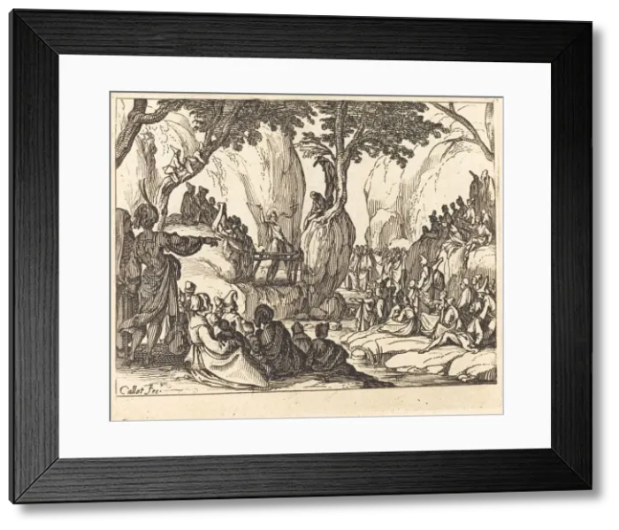 Framed Print : Saint John Preaching in the Desert. Creator: Jacques Callot Framed Print : Saint John Preaching in the Desert. Creator: Jacques Callot