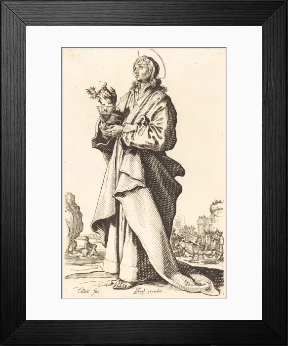 Framed Print : Saint John the Evangelist, published 1631. Creator: Jacques Callot