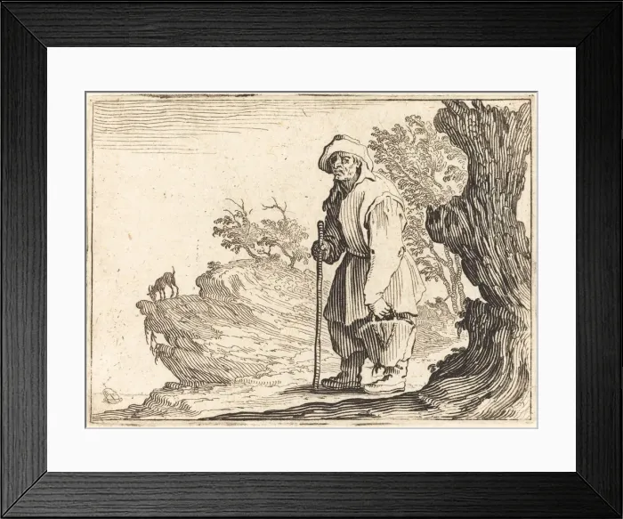 Framed Print : Peasant with Sack, c. 1622. Creator: Jacques Callot Framed Print : Peasant with Sack, c. 1622. Creator: Jacques Callot