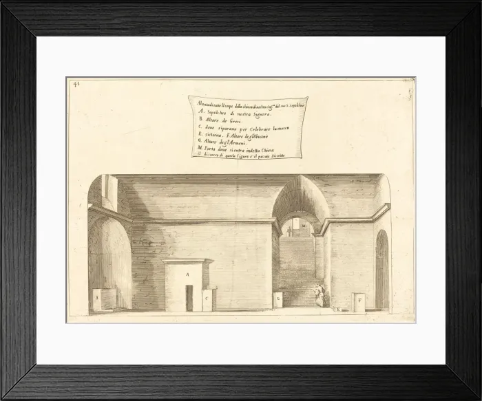Framed Print : Elevation of the Church of the Holy Sepulchre, 1619. Creator: Jacques Callot Framed Print : Elevation of the Church of the Holy Sepulchre, 1619. Creator: Jacques Callot